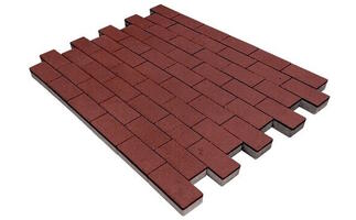  Тротуарная плитка Steinrus Прямоугольник Лайн 200х100х80 мм Красный: внешний вид